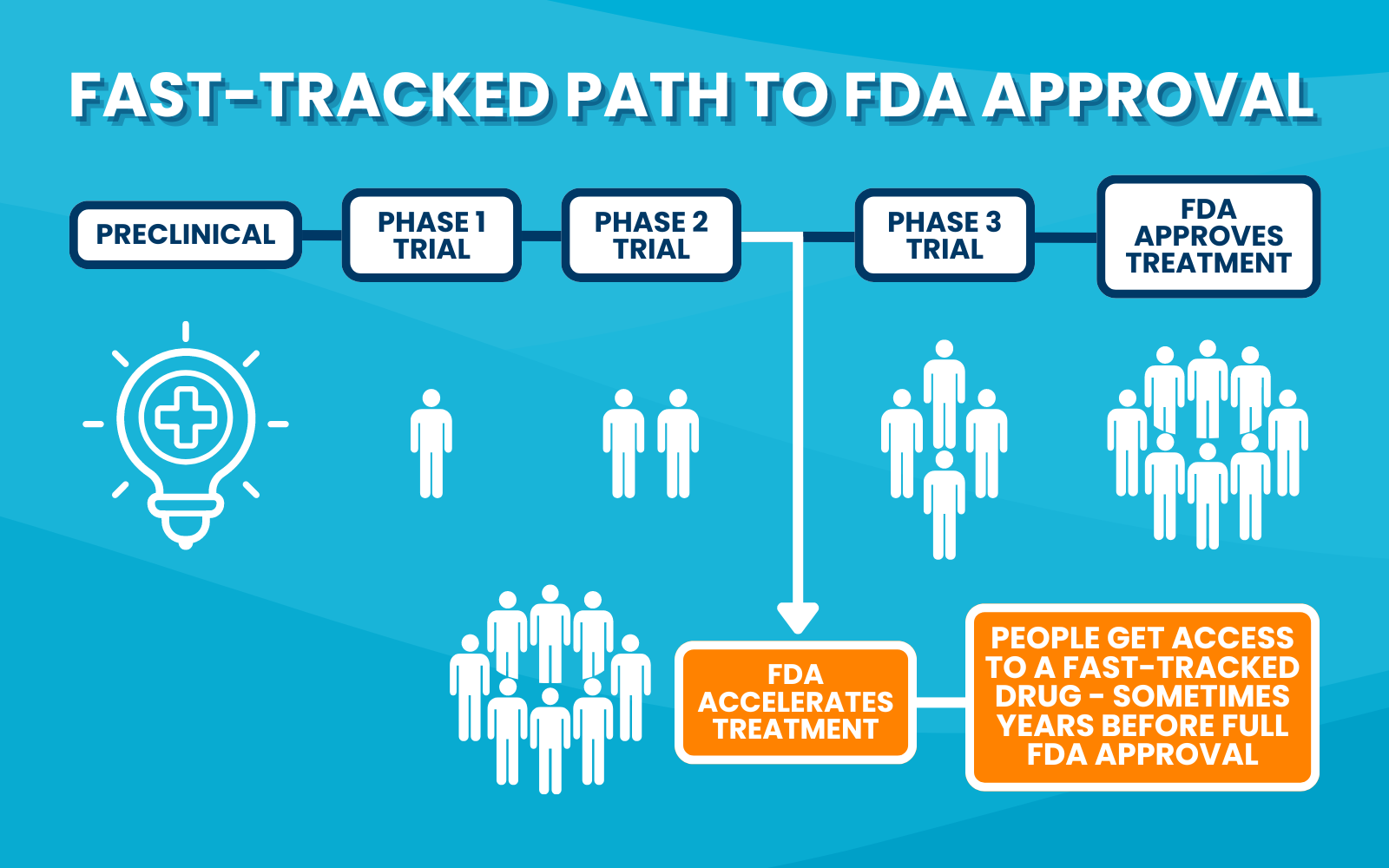 Depiction of fast-tracked path to FDA approval