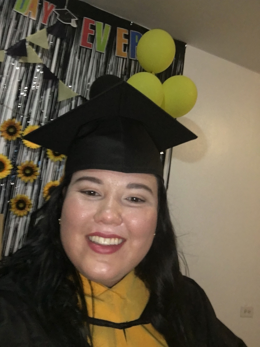 camila in graduation cap