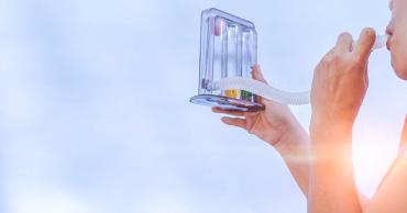 Person doing pulmonary rehab